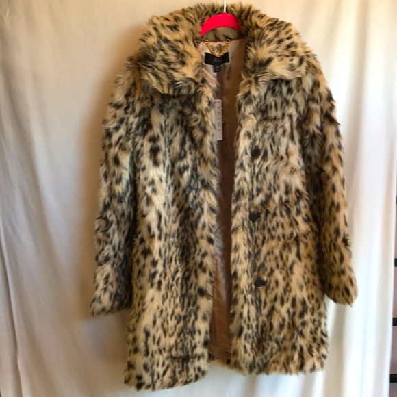 j crew snow leopard coat